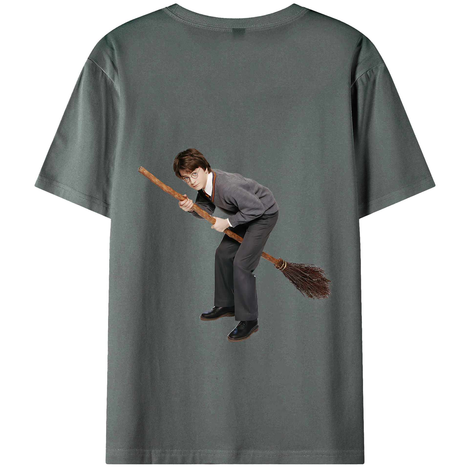 （画像用） Harry Potter ハリー・ポッターシリーズ 綿100％ メンズ半袖Tシャツ（バックプリント） 通気性